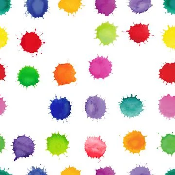 Watercolor vector seamless pattern with splashes Stock Illustration