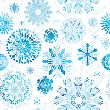 Watercolor Vector Snowflake Pattern Stock Illustration
