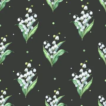 Watercolor vector spring floral pattern Illustrazione stock