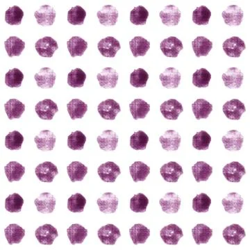 Watercolor violet dots vector seamless pattern hand drawn Stock Illustration