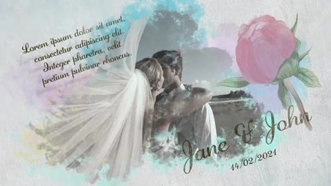 Watercolor Wedding Image Reveal Stock After Effects