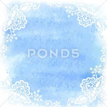 Watercolor with white lace Stock Illustration