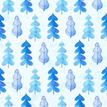 Watercolor winter seamless pattern Stock Illustration