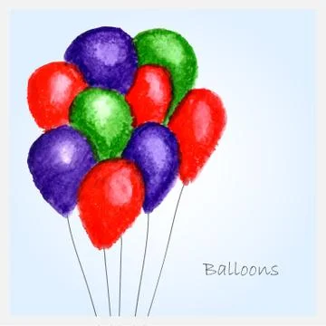 Watercolors ballons vector Stock Illustration