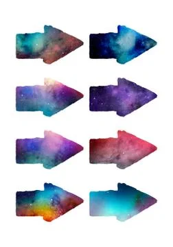 Watercolour arrows 스톡 일러스트