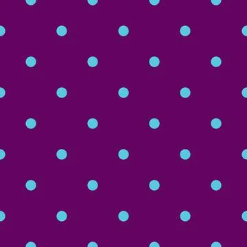 Watercolour blue polka dot pattern on the purple background Illustrazione stock