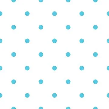 Watercolour blue polka dot pattern on the white background Illustrazione stock