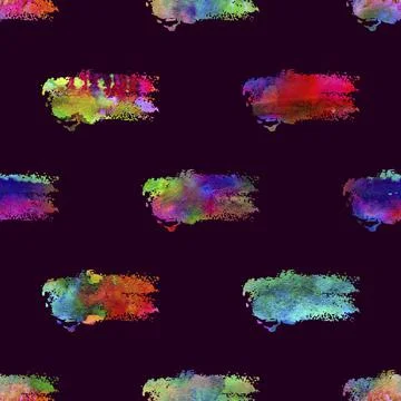 Watercolour Brush Stripes Seamless Pattern Grange Geometric Design in Rainbow Illustrazione stock