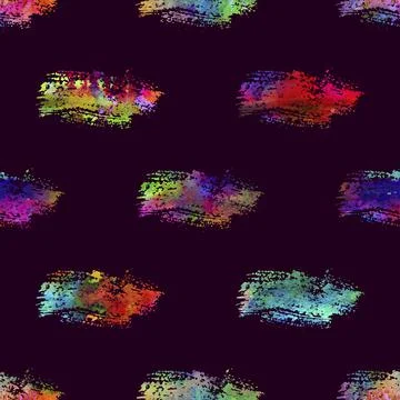 Watercolour Brush Stripes Seamless Pattern Grange Geometric Design in Rainbow Stock Illustration