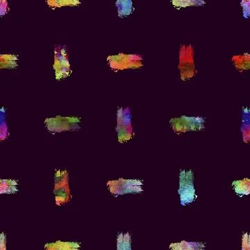 Watercolour Brush Stripes Seamless Pattern Grange Geometric Design in Rainbow Stock Illustration