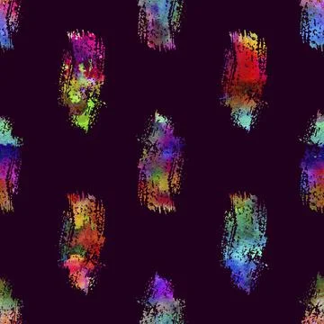 Watercolour Brush Stripes Seamless Pattern Grange Geometric Design in Rainbow Stock Illustration