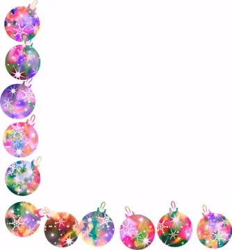 Watercolour Christmas Bauble Border Stock-Illustration