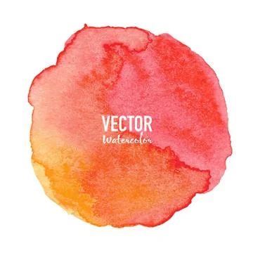 Watercolour circle set on white background. Vector illustration. Illustrazione stock