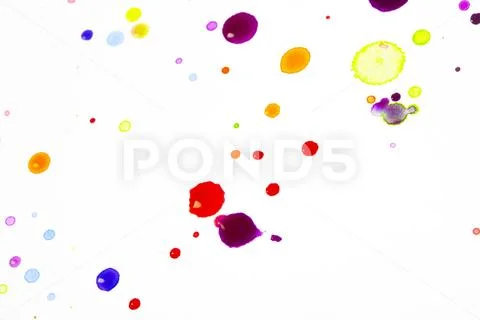 Watercolour Coloured Paint Drips Splatters and spots for Background Stock Photos