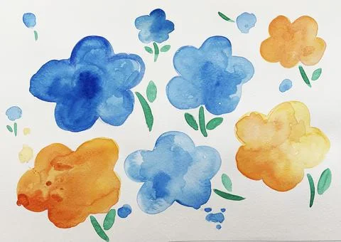 Watercolour flower pattern illustration Stock Illustration