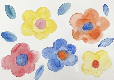 Watercolour flower pattern illustration Stock Illustration