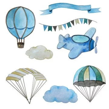 Watercolour fly set Stock Illustration