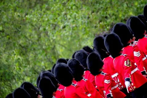 Watercolour of Marching Guardsmen Stock Photos