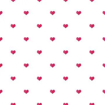 Watercolour red heart pattern on the white background Illustrazione stock