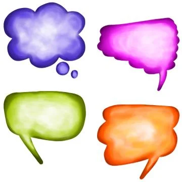 Watercolour Speech Bubble Set Stock-Illustration