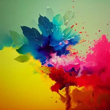 Watercolour splash splashes colourful bright bold oil painting fresh explosion  Stock Photos