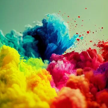 Watercolour splash splashes colourful bright bold oil painting fresh explosion  Stock Photos