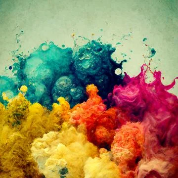 Watercolour splash splashes colourful bright bold oil painting fresh explosion  Stock Photos