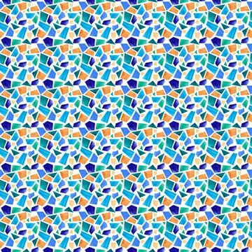 Watercolour stained glass pattern on white background. Stock Illustration
