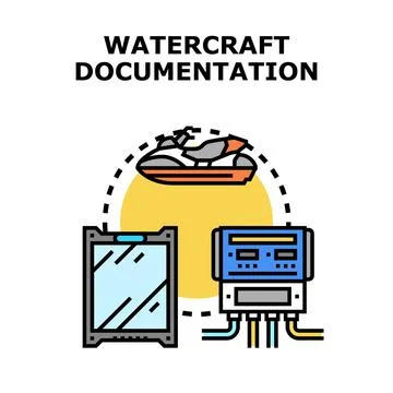 Watercraft documentation system managing digital service data Stock Illustration