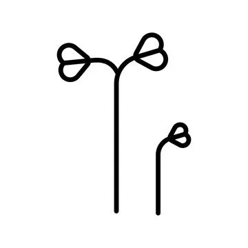 Watercress vegetable icon linear logo mark in black and white Stock Illustration