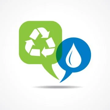 Waterdrop and recycle icon in message bubble stock vector 스톡 일러스트