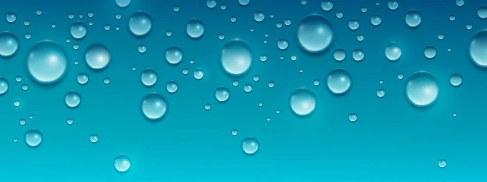 Waterdrop beads on blue surface Illustrazione stock