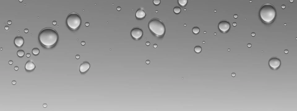 Waterdrop beads on gray surface 库存插图