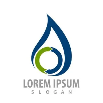 Waterdrop with circle arrow logo concept design. Symbol graphic template elem Illustrazione stock