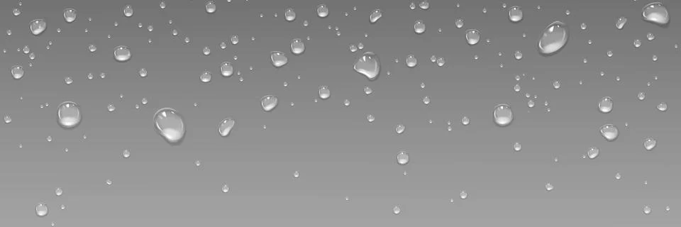 Waterdrop collection with realistic droplets Stock Illustration