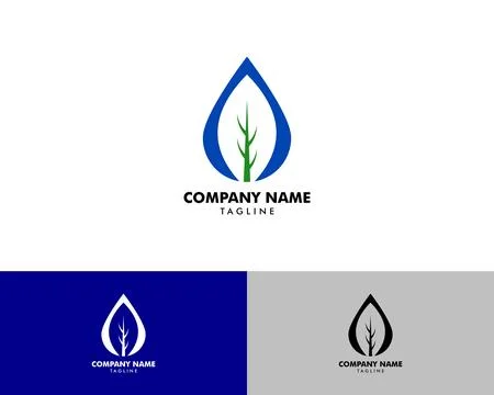 Waterdrop leaf logo icon design template element Stock Illustration