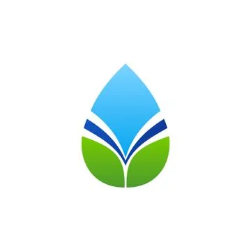 Waterdrop leaf logo water drop and natural leaves symbol icon vector design Stock Illustration