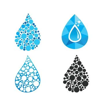 Waterdrop molecule technology icon vector concept design template Stock Illustration