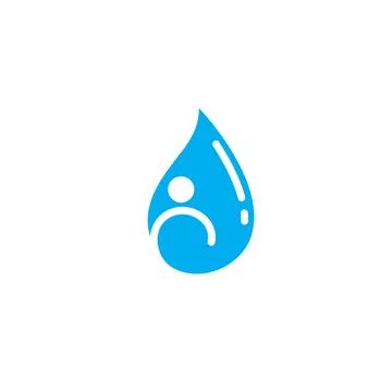 Waterdrop with people icon vector concept design template Illustrazione stock