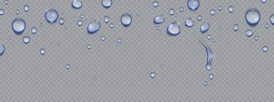 Waterdrop set on transparent surface Stock Illustration