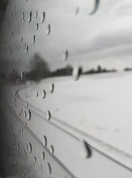 Waterdrops on train window Stock Photos