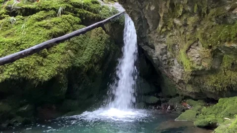 Waterfall at Aberenbach stream or Aberenbachfall waterfall Stock Footage 294900517