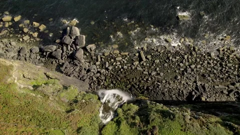 Waterfall from above 1 Stock Footage 263151296