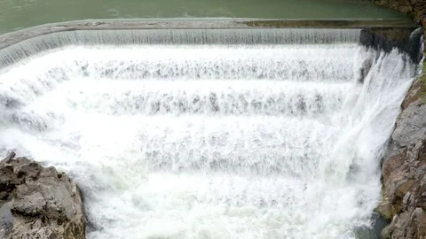 Waterfall from above Stock Footage 75436707