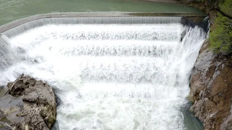 Waterfall from above Stock Footage 75437649