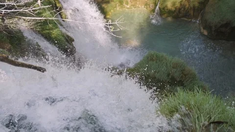 Waterfall from above Stock Footage 85703343