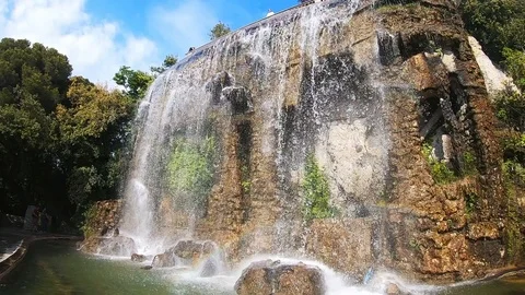Waterfall above Nice in slow motion Stock Footage 111879173