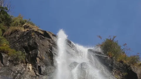 Waterfall Acquafraggia in the Alps Video stock 70474947