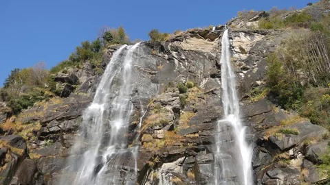 Waterfall Acquafraggia in the Alps Video stock 70477507