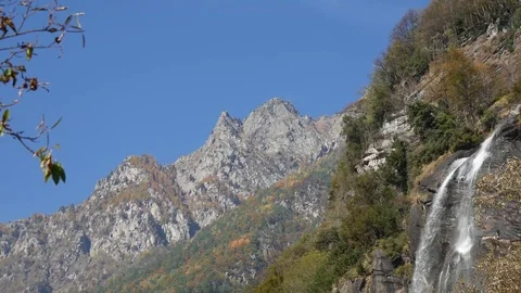 Waterfall Acquafraggia in the Alps Stock Footage 70478220